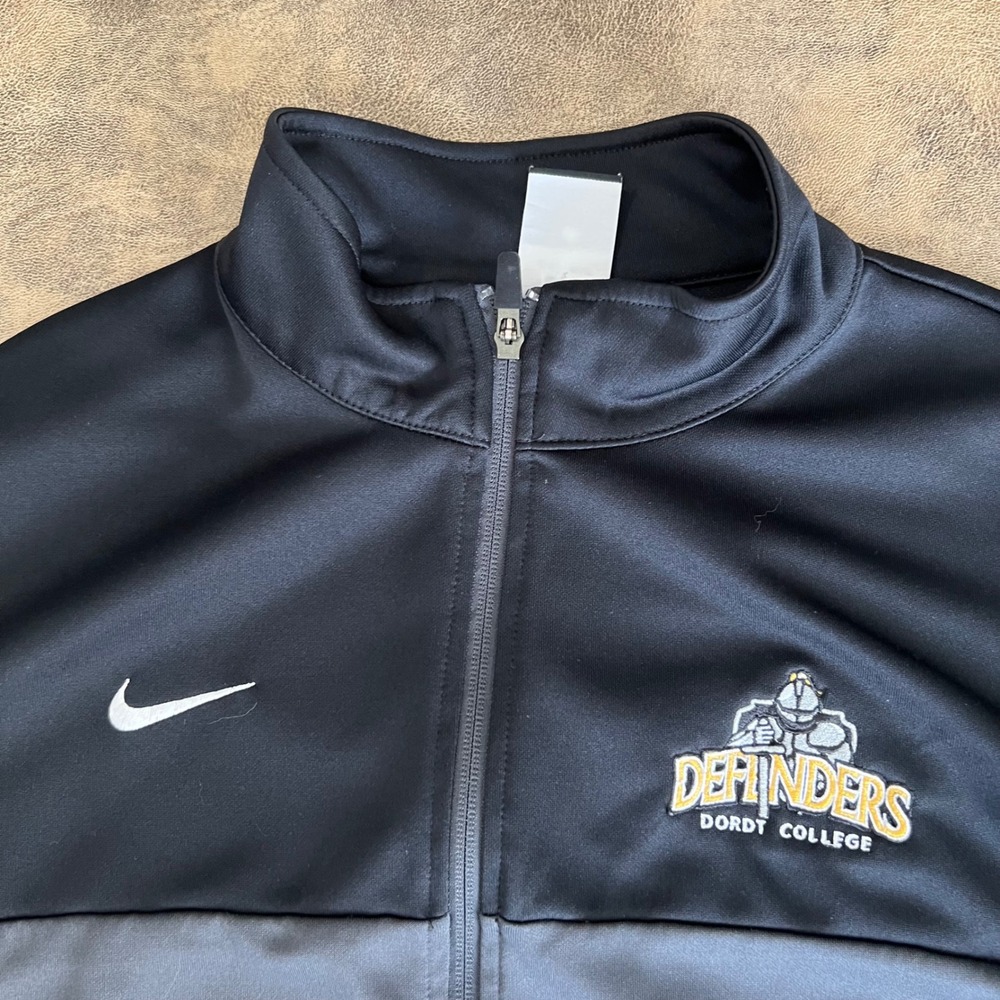 Nike Track Jacket Mens Large Black Grey Dordt College Defenders Dri-FIT 553400 - Picture 2 of 9